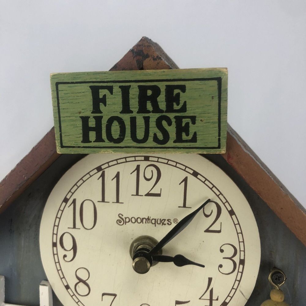 Decorative Wooden Clock Firehouse Company No.9 Decor/home / 9.5X7 - Picture 9 of 10